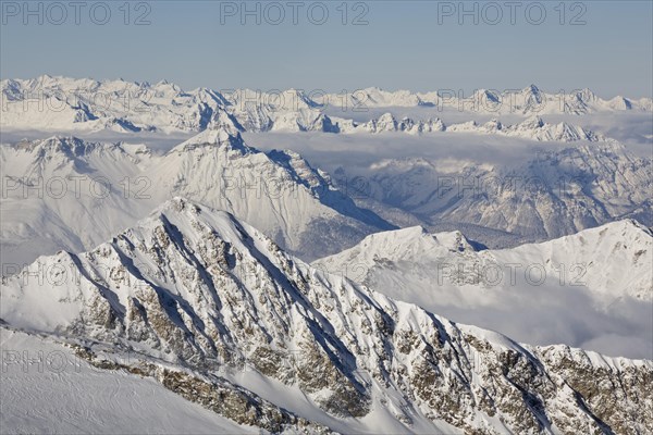 Zillertal Alps in winter