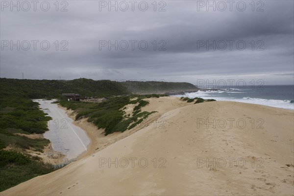 Street coverd in sand