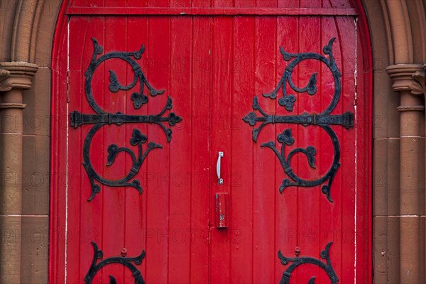 Red front door