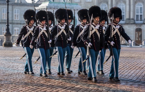 Royal Life Guards in front of Amalienborg Palace