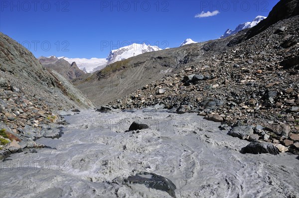 Mountain stream on the foothills of the Matterhorn