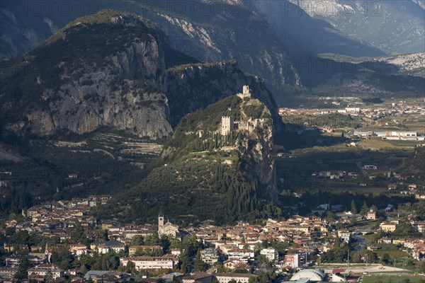 Cliffs with the ruins of Arco Castle or Castello di Arco above Arco