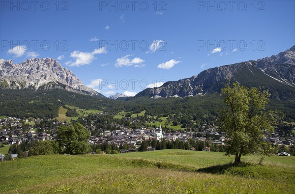 View of the town of Cortina d'Ampezzo