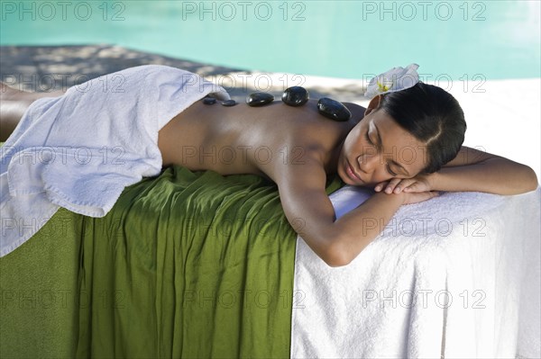 Woman enjoying a wellness and spa treatment