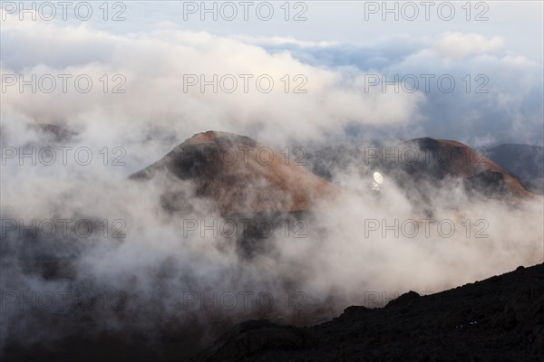 Crater in the fog