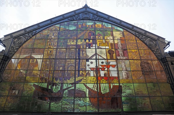 Colourful stained glass window