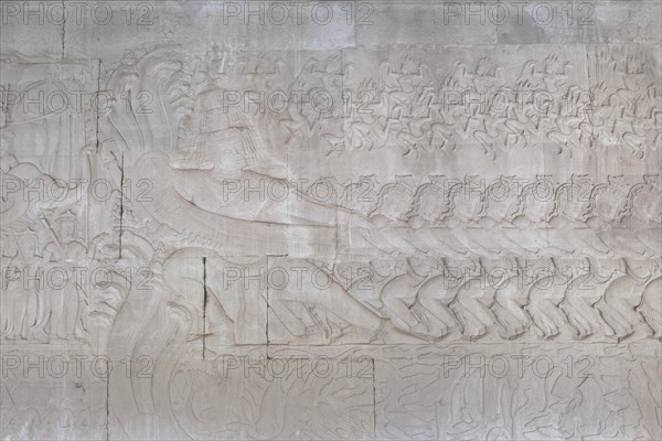 Bas-relief depicting The Churning of the Ocean of Milk