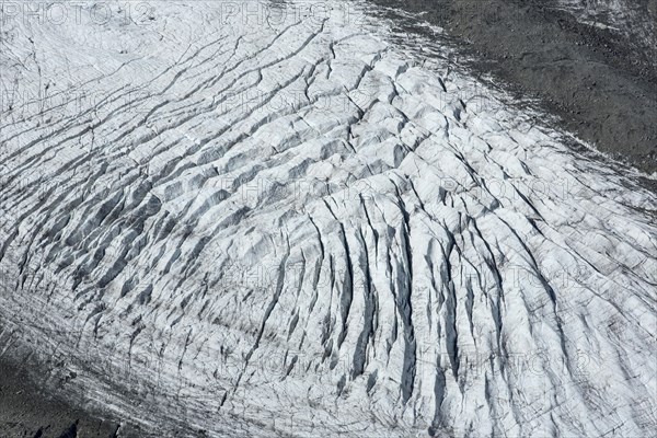 Morteratsch Glacier or Vadret da Morteratsch on Munt Pers Mountain