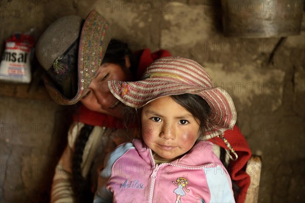 Girl with her mother