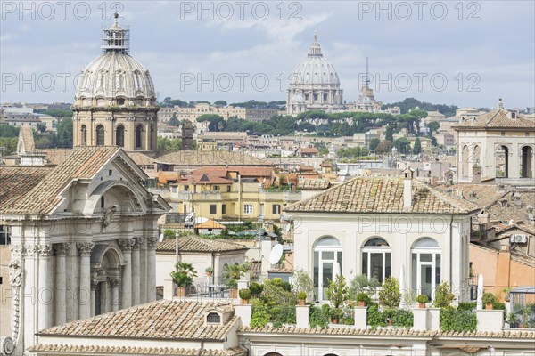 View of St. Peter's Basilica seen from the cafe at the Capitoline Museums