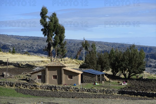 Traditional house from adobe mud bricks