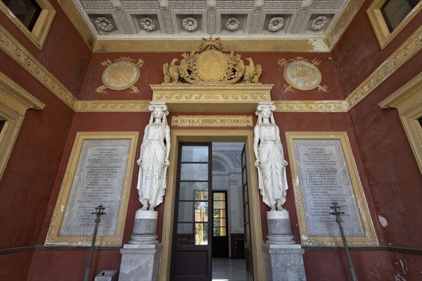Neoclassical portal of the former gymnasium
