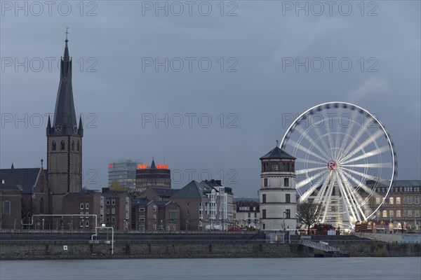 Rheinfront promenade with Schlossturm tower