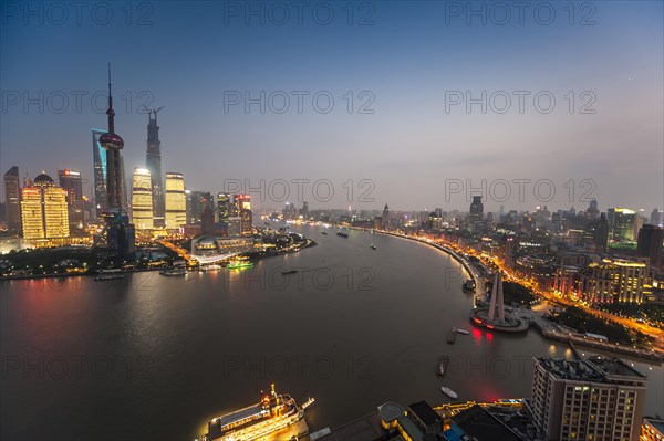 Skyline Financial District with Oriental Pearl Tower