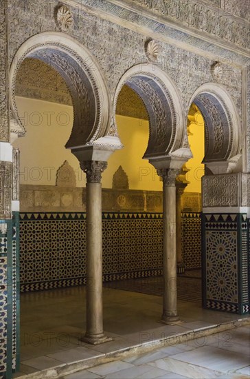 Horseshoe arcades in the Alcazar of Seville