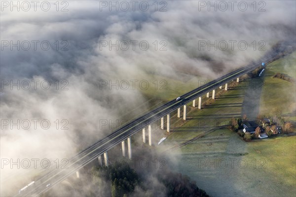 Talbrucke Wennemen bridge in the fog