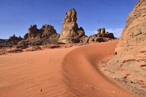 Rock towers and sand dunes at the Cirque