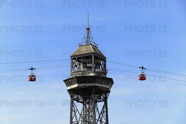 Harbour cable car or Teleferic de Montjuic at Torre Sant Sebastia