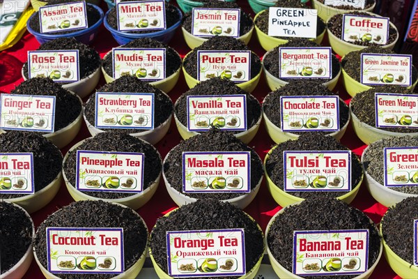 Indian teas for sale at the weekly flea market