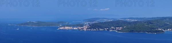 Island of Korcula with the town of Korcula