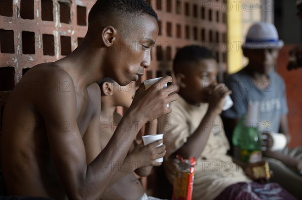 Street children are provided with food at the Sao Martinho social project