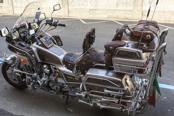 Parked Honda Goldwing motorcycle