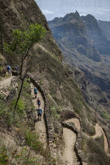 Hiking trail on the steep slopes of the Paul Valley