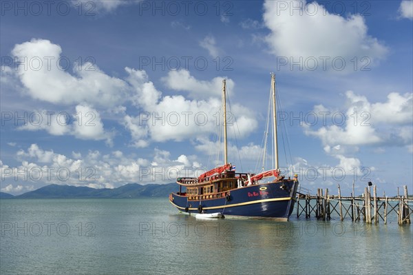 Sailing boat at a jetty