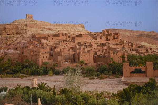 Adobe buildings of the Berber Ksar or fortified village of Ait Benhaddou