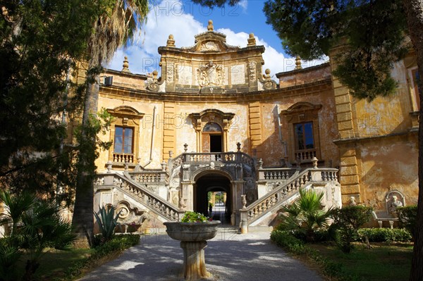 Garden of the baroque Villa Palagonia