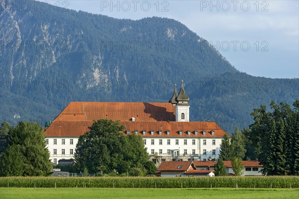 Schlehdorf Abbey with parish church of St. Tertulin