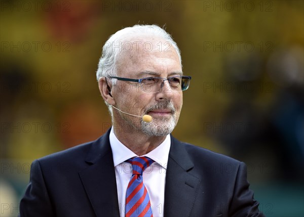 Honorary president of Bayern Munich Franz Beckenbauer as a TV pundit