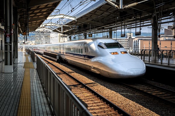 A Shinkansen train at Kyoto Station