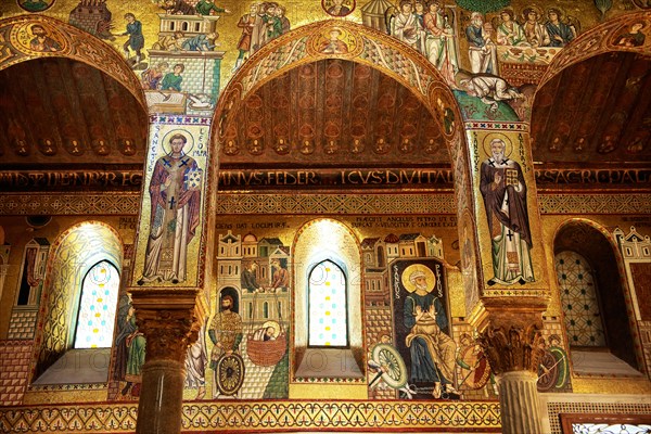 Byzantine mosaics at the Palatine Chapel or Cappella Palatina
