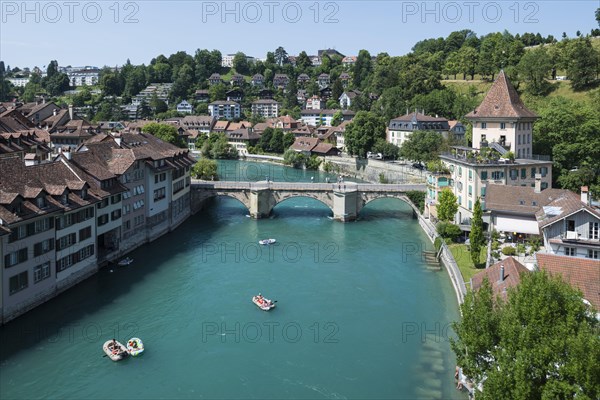 View of the Aar River or Aare River with the Untertor Bridge