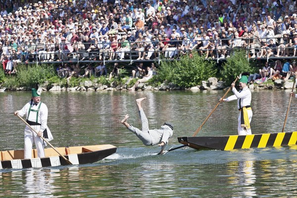 Fischerstechen or water jousting festival on the Danube River