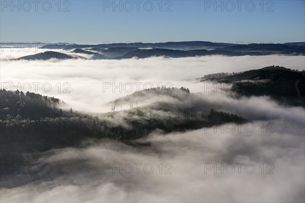 Closed cloud cover in the valleys of Meschede