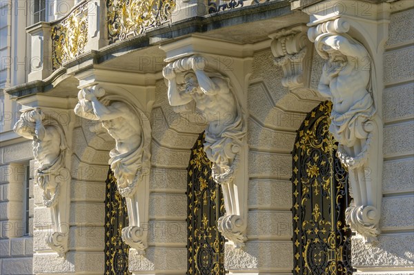 Atlantes on the facade of the south side of Schloss Linderhof Palace