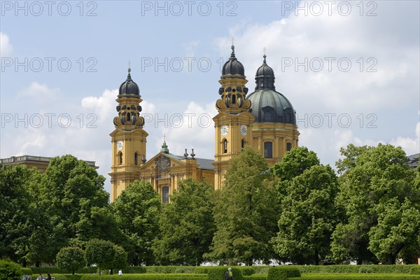 Hofgarten park with Theatine Church