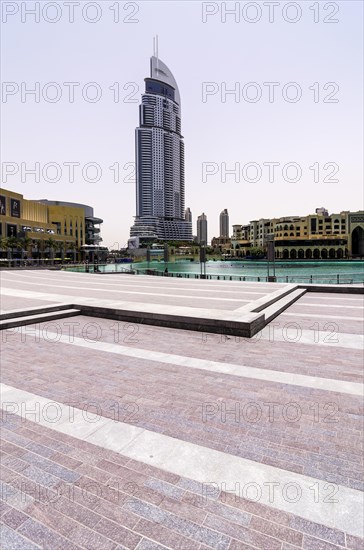 The Dubai Mall with the The Address Downtown Dubai skyscraper