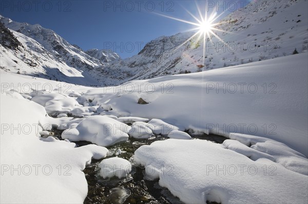 Winter landscape with Pitze brook