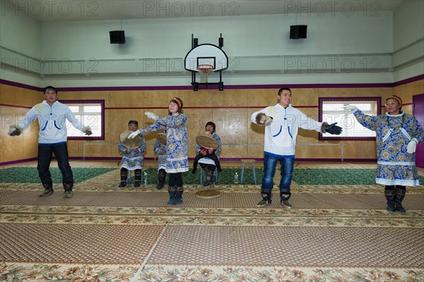 Siberian Yupiks performing traditional music and dance