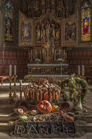 Thanksgiving decorations in St Pelagius Church