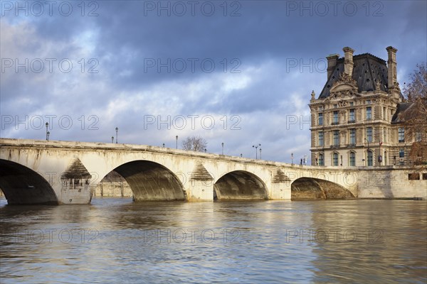 Bridge Pont Royal and the Louvre