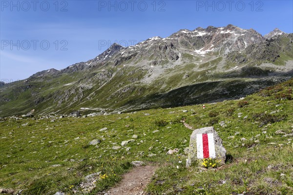 Hiking trail sign in Getschtalli