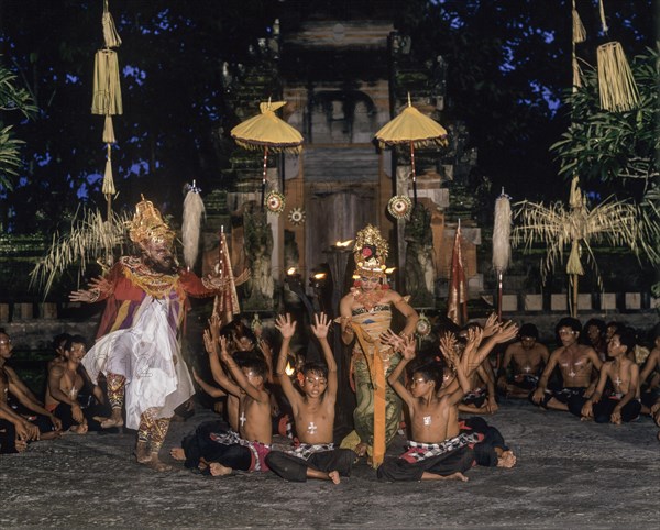 Dancers performing the Kecak dance