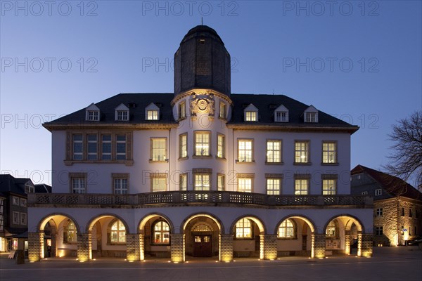 The illuminated Old Town Hall