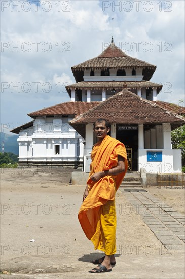 Buddhist monk with an orange robe