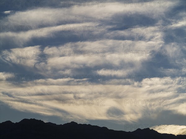 Amargosa Mountains and clouds in the early morning