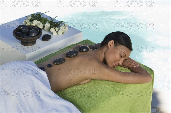 Woman enjoying a wellness and spa treatment